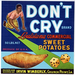 Images Dated 6th January 2017: Label design, Don t Cry Sweet Potatoes