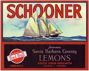 Schooner Prints: Label design, Schooner Lemons