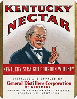 Grandfather Prints: Label for Kentucky Nectar, Kentucky Straight Bourbon Whiskey