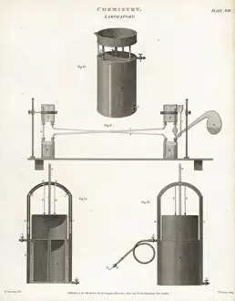 Elevation Prints: Laboratory chemical apparatus, early 19th century