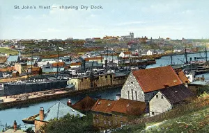 Labrador province, Newfoundland, Canada - St Johns West - showing the dry dock. Date Labrador province, Newfoundland, Canada - St Johns West - showing the dry dock. Date