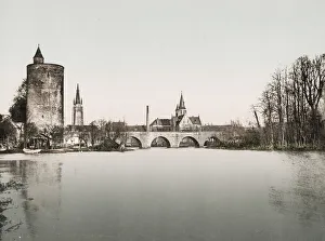 Photochrome Prints: Lac d Amour - Minnewater Lake, Bruges, Belgium