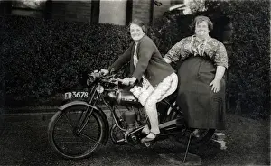 Nineteen Prints: Ladies on a 1926 BSA motorcycle