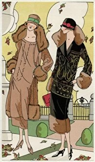 Two ladies in autumn coats by Doeuillet and Jean Patou