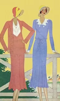 Tropical Collection: Two ladies on a balcony. Art deco