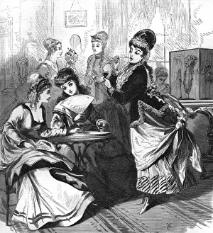 Misbehaving Prints: Ladies drinking at a fashionable milliners in London