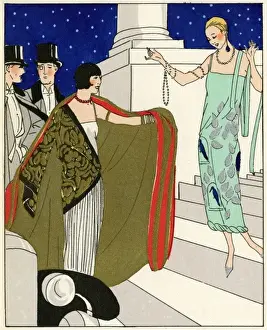 Guest Prints: Two ladies in evening outfits by Paul Poiret and Beer