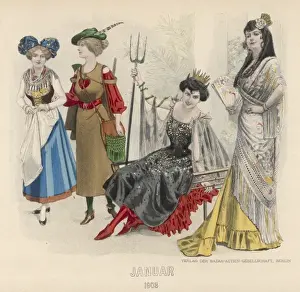 Milk Maid Prints: Ladies in Fancy Dress