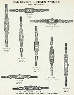 Images Dated 6th November 2015: Ladies gem-set wristlet watches 1937