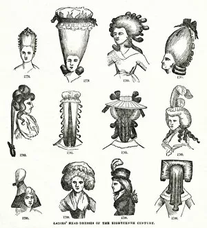 Headdresses Collection: Ladies head-dresses, 18th century