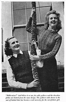 Knits Gallery: Ladies knitted cable pullover and jerkin, circa 1941