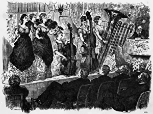 Violins Prints: Ladies orchestra, 1875