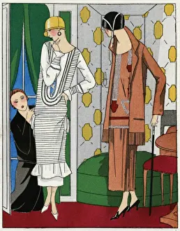 Frill Prints: Two ladies in outfits by Bernard