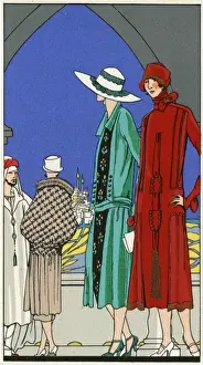 Martial Prints: Three ladies in outfits by Molyneux and Martial et Armand