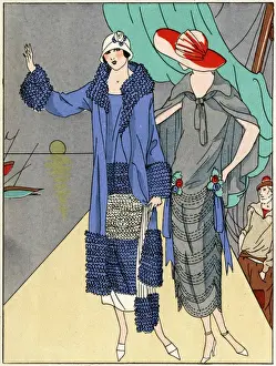 Stitching Prints: Two ladies in outfits by Philippe et Gaston and Beer