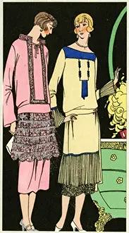 Pleats Prints: Two ladies in outfits by Philippe et Gaston and Bernard
