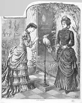 Tame Prints: Two Ladies and Parrot