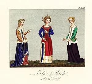 14th Century Prints: Ladies of rank of the 14th century