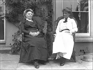 Two ladies sitting out on the terrace