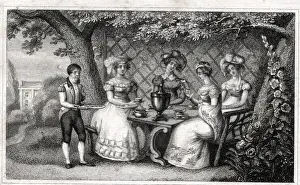 Ladies tea party with samovar