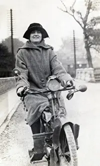 Hundreds Prints: Lady on a 1918 Levis motorcycle