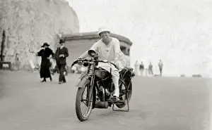 Multi Prints: Lady on 1918 Rudge Multi motorcycle