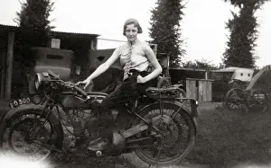 Registration Prints: Lady on a 1922 BSA motorcycle