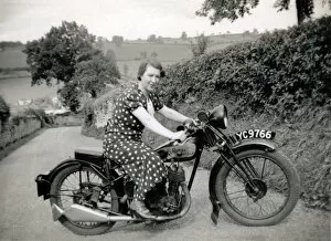 Polka Gallery: Lady on a 1929 Royal Enfield motorcycle