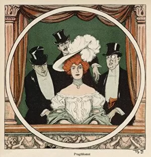 Theatre and Opera Collection: Lady and 3 Admirers