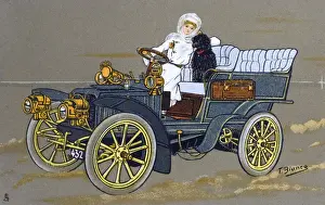 Lady with Automobile and Dog