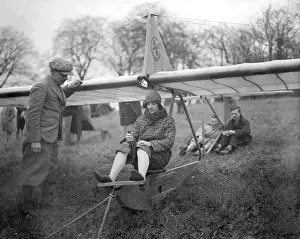 Lady Bailey preparing for flight in Zogling glider