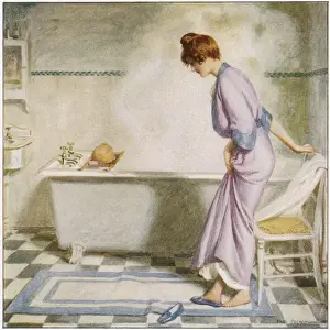 Lady about to Bathe
