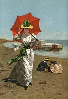 Images Dated 17th July 2012: Lady on Beach 1894