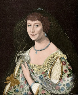Cornelius Gallery: Lady Castlehaven. Engraving. Colored