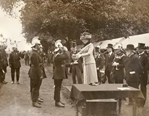 Fire Men Prints: Lady Cheylesmore presenting prizes