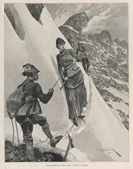 Climber Prints: Lady Climber in the Alps
