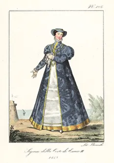 1558 Prints: Lady of the court of King Henry II, 1558