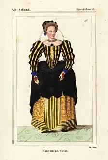 Cour Prints: Lady of the court, reign of King Henri III of France