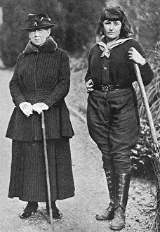 Gardeners Prints: Lady Cowdray with one of her lady gardeners