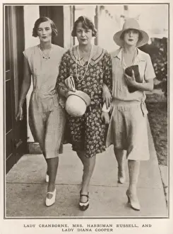 Socialites Prints: Lady Cranbourne, Mrs Harriman Russell and Lady Diana Cooper