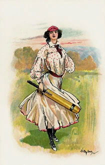 Infancy Gallery: Lady cricketer 1902