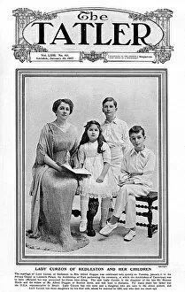 Lady Curzon of Kedleston and her children, 1917