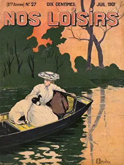 Propelled Prints: Lady and Dog in Boat