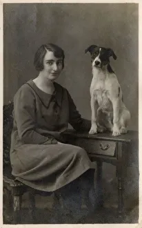 Images Dated 21st June 2018: A lady and her dog pose for a studio portrait
