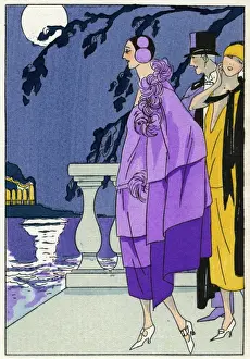 Layers Prints: Lady in dress and cloak by Molyneux
