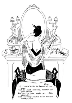 Boudoir Prints: Lady at her dressing table, 1915