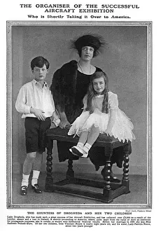 Fundraising Prints: Lady Drogheda & her children, aircraft exhibition 1918