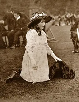 Angela Prints: Lady Elizabeth Bowes-Lyon - Glamis Castle - Pet dog