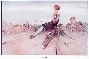 Parker Prints: A lady enjoying a cigarette after losing her golf ball