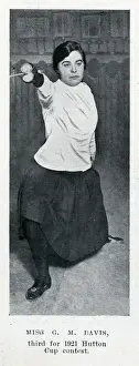 Fencing Prints: Lady Fencer Miss G M Davis - 3rd place in Hutton Cup Contest